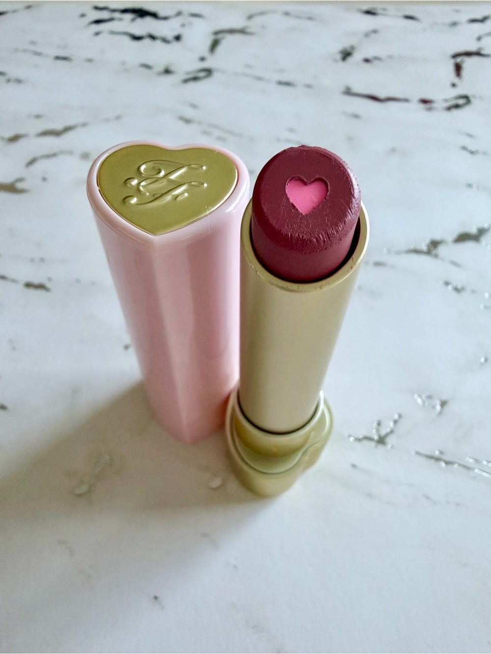 Too Faced Heart Core Lipstick in Too Femme- Discontinued!!! So Cute! NWOT - Picture 3 of 4